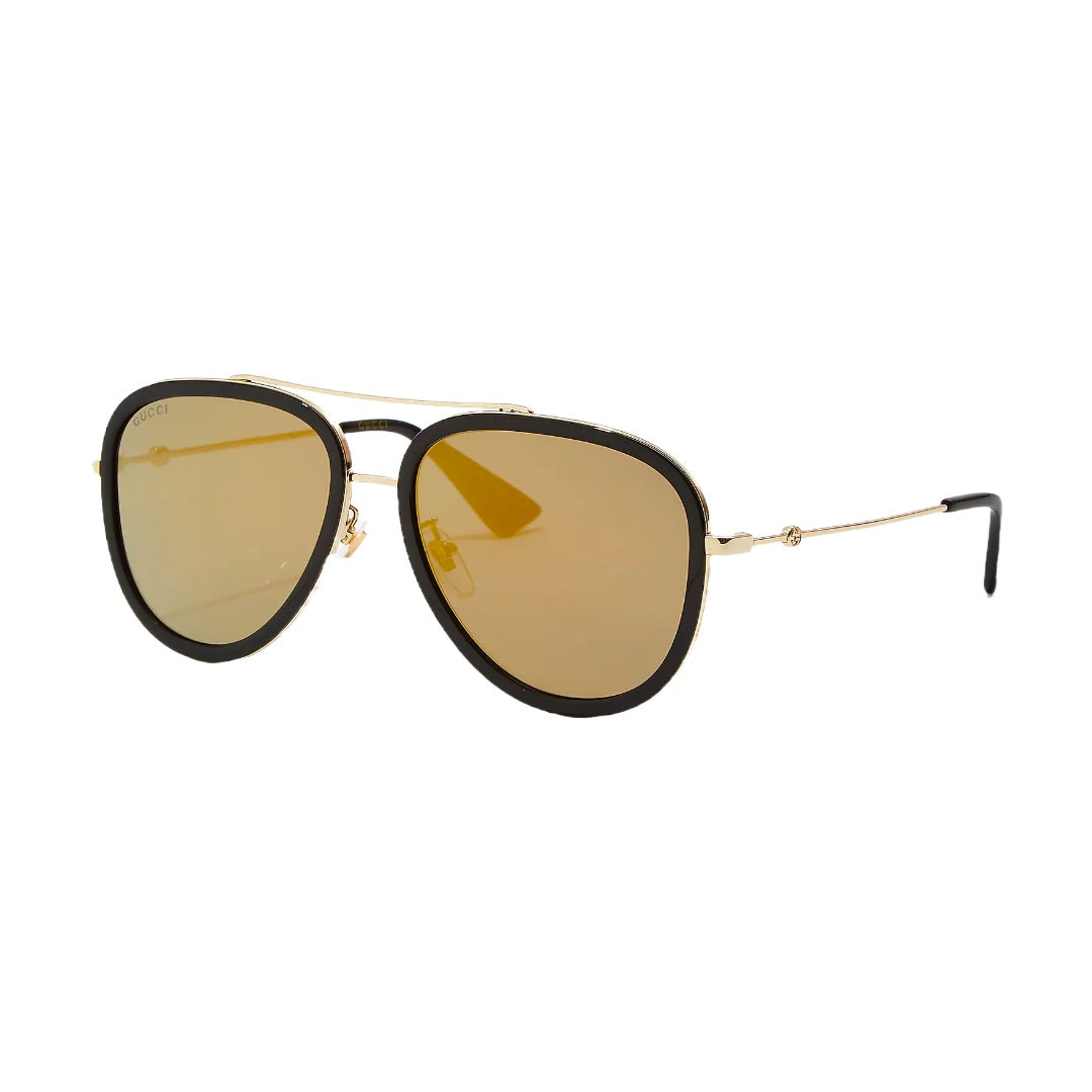 GUCCI MIRRORED BROWN AVIATOR SUNGLASSES