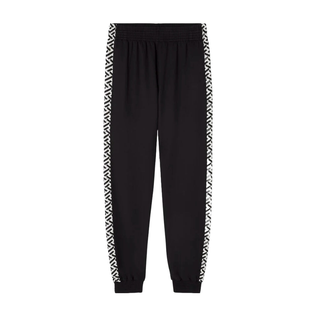 VERSACE GRECA SIGNATURE ACCENT GYM SWEATPANTS BIANCO/NERO