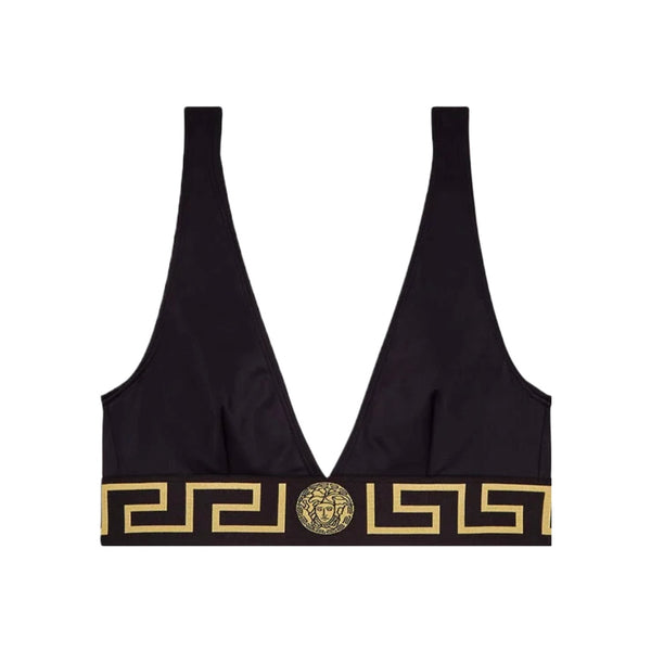 VERSACE GRECA BORDER BIKINI TOP BLACK/GOLD