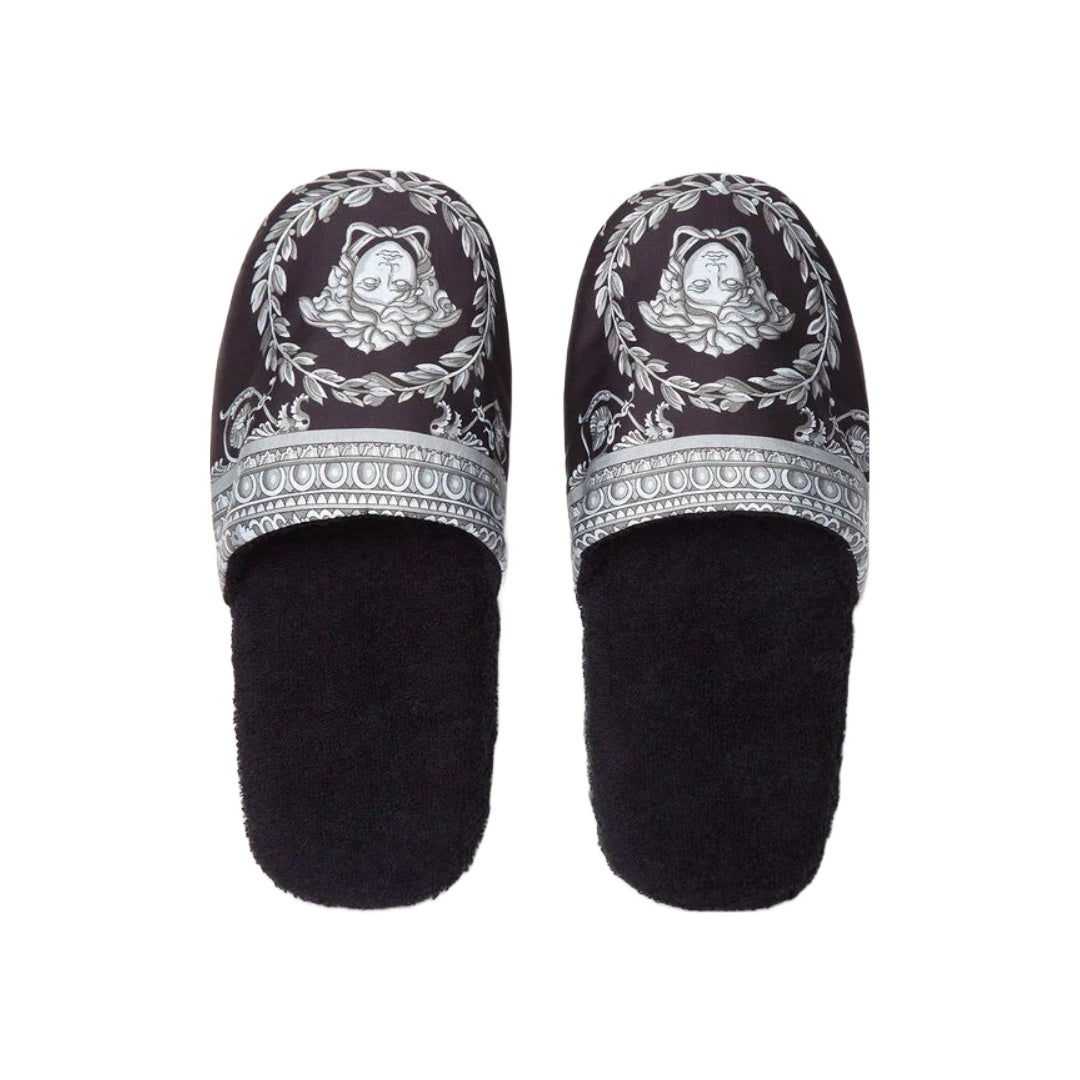 VERSACE I ♡ BAROQUE SLIPPERS BLACK/BLACK