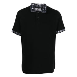 VERSACE JEANS COUTURE LOGO POLO T-SHIRT BLACK/WHITE