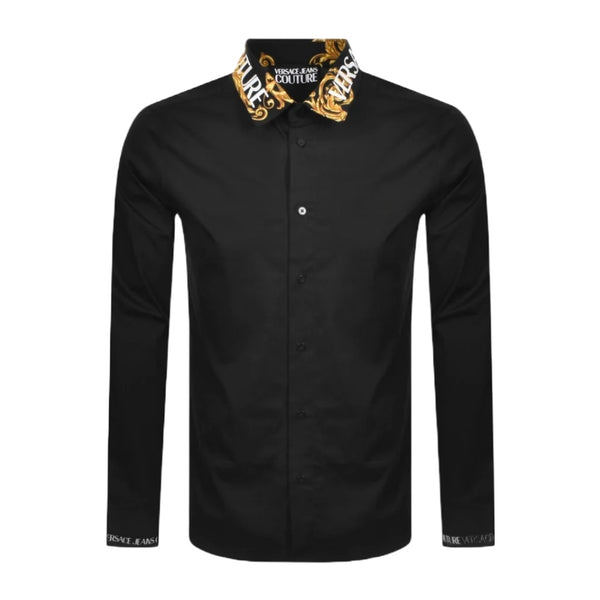 VERSACE JEANS COUTURE LONG SLEEVE SHIRT BLACK/GOLD