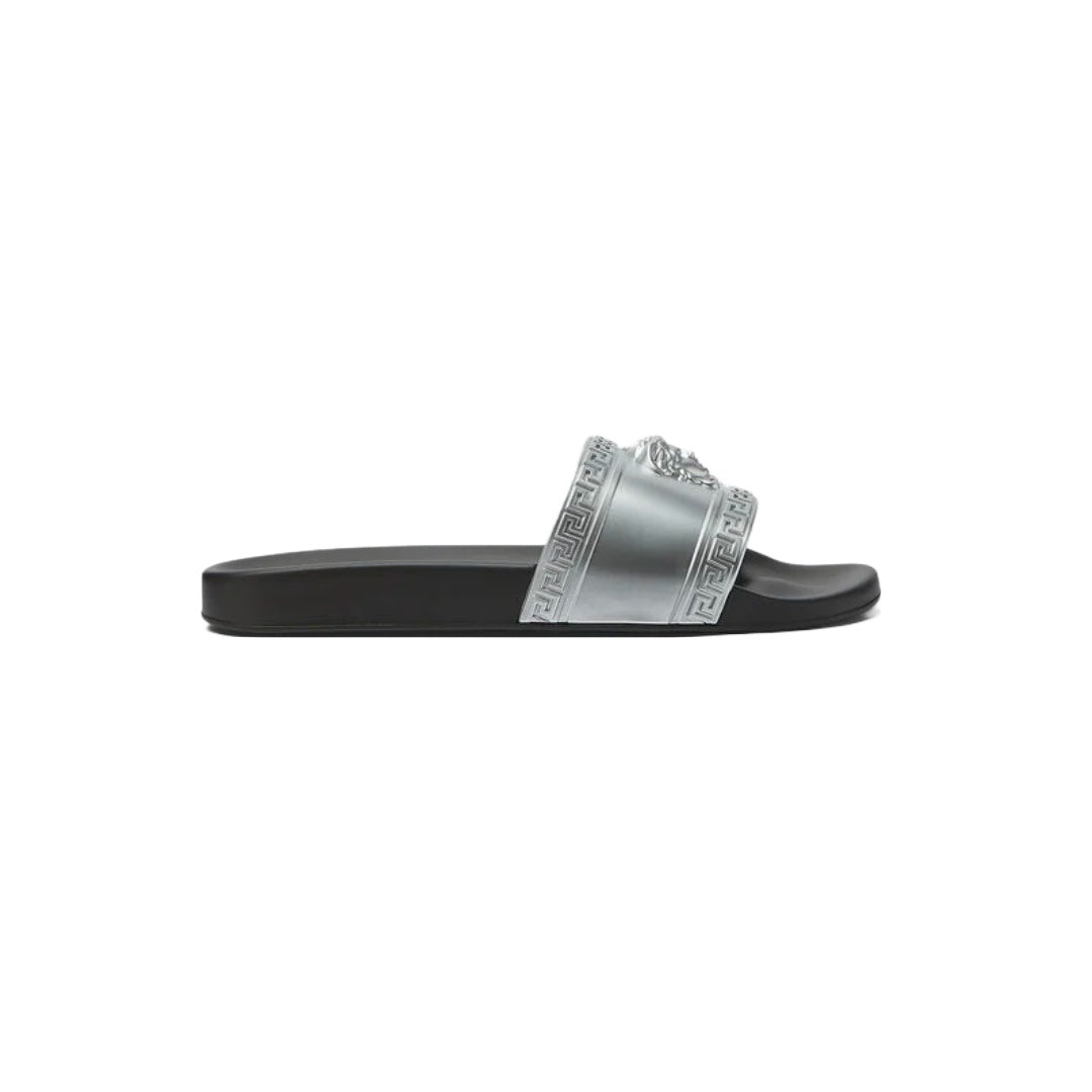 VERSACE PALAZZO SLIDES GREY/BLACK