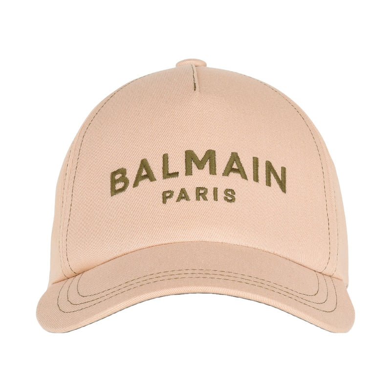BALMAIN COTTON CAP WITH BALMAIN LOGO BEIGE