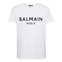 BALMAIN PRINTED STRAIGHT FIT T-SHIRT WHITE/BLACK