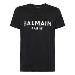 BALMAIN FOIL CLASSIC FIT T-SHIRT BLACK/SILVER