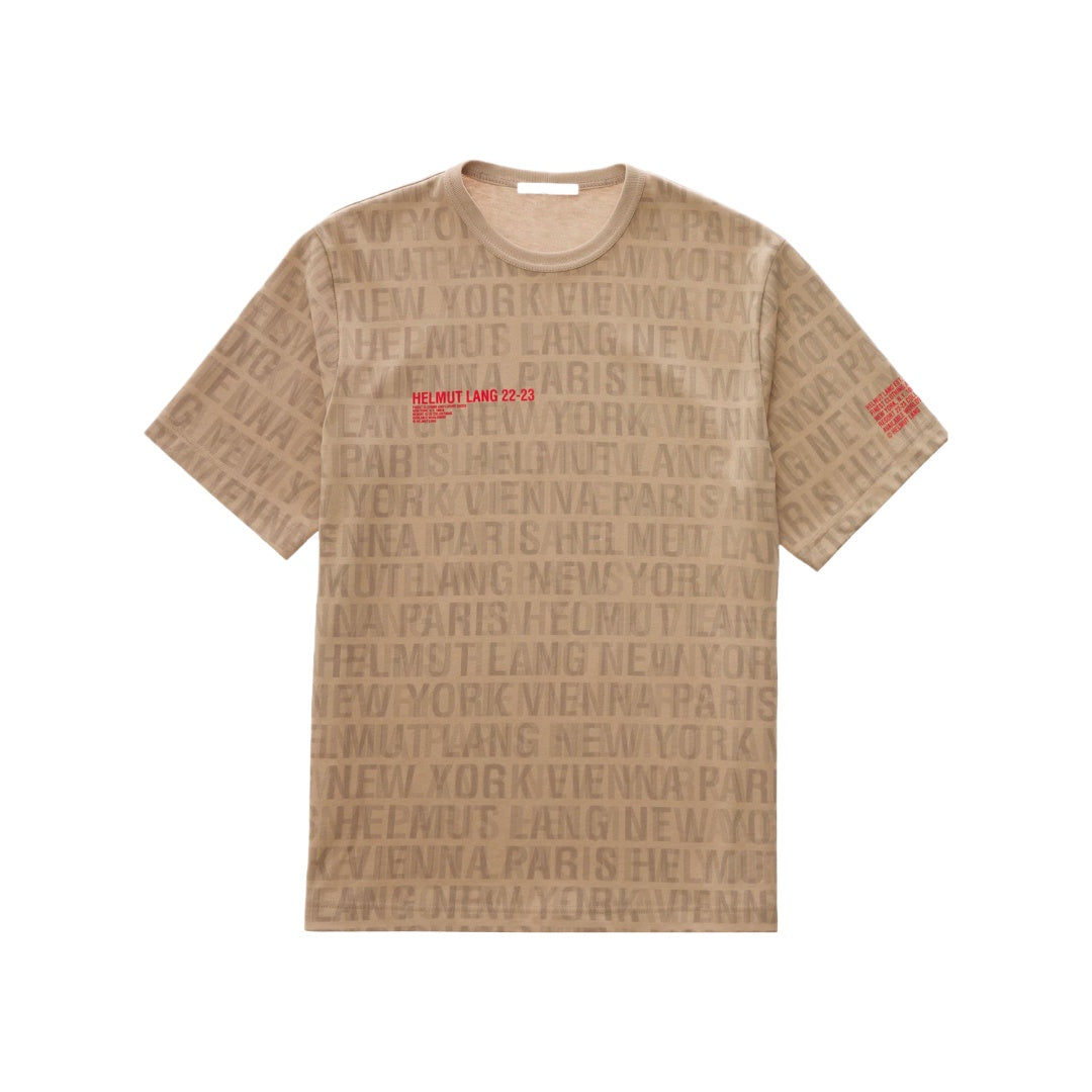 HELMUT LANG ALL OVER LOGO TEE SANDSTORM