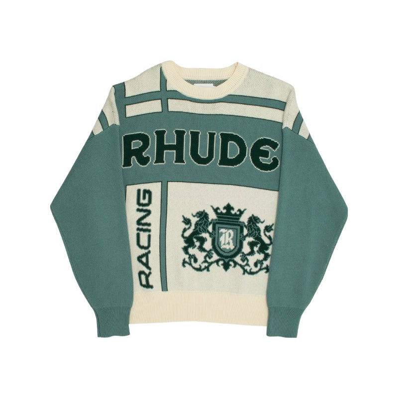 RHUDE PALM KINT CREWNECK IVORY/SAGE