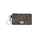 DOLCE & GABBANA JACQUARD CARD HOLDER BROWN/BLACK