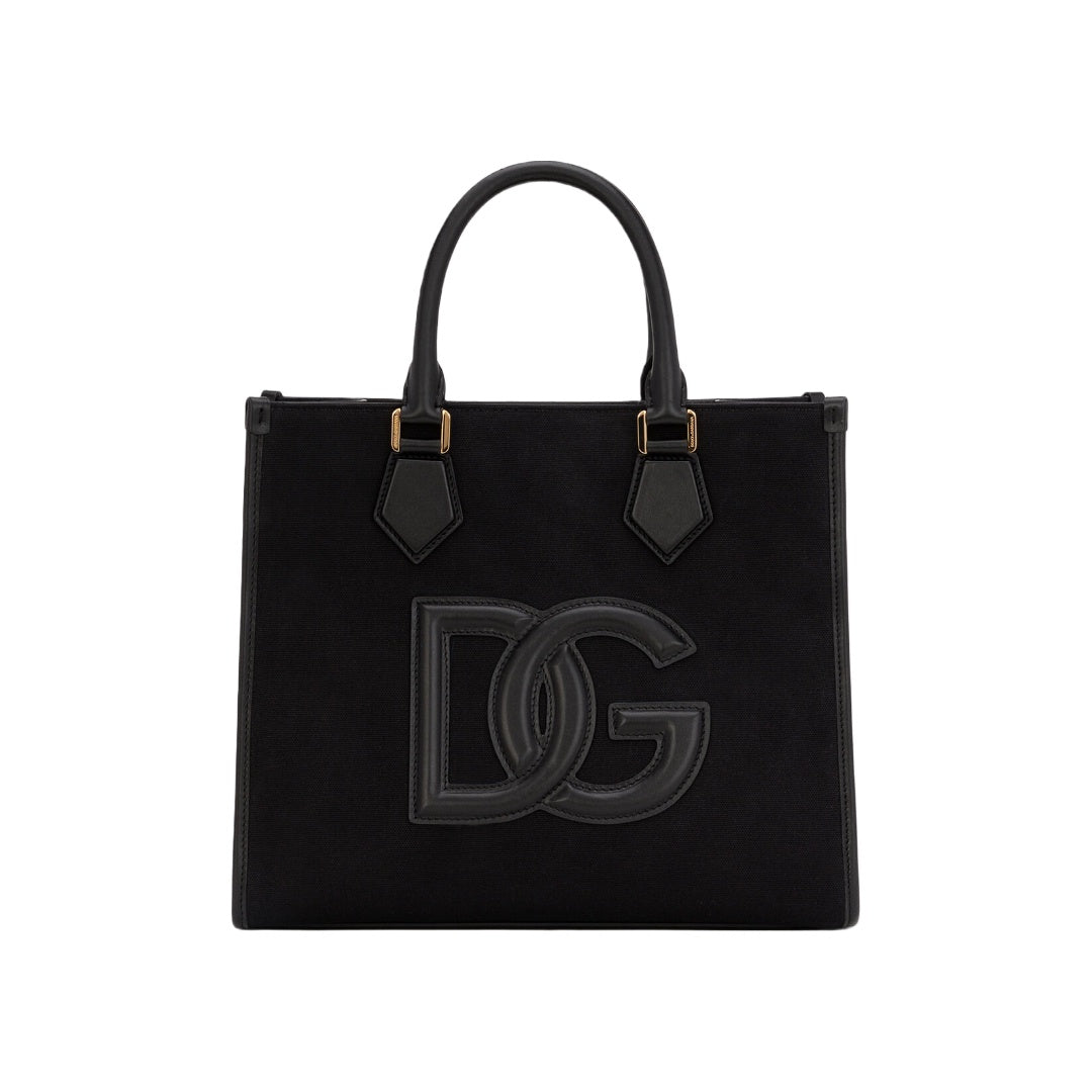 DOLCE & GABBANA TOTE BAG WITH DG LOGO  BLACK