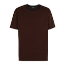 BALMAIN PARIS MONOGRAM T-SHIRT BROWN/BLACK