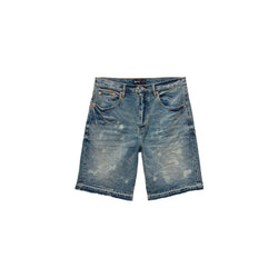 PURPLE MID INDIGO ACID BLEACH RELAXED SHORTS223