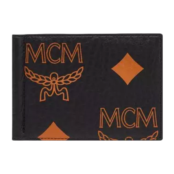 MCM Aren Bifold Wallet In Maxi Monogram Leather in Black for Men