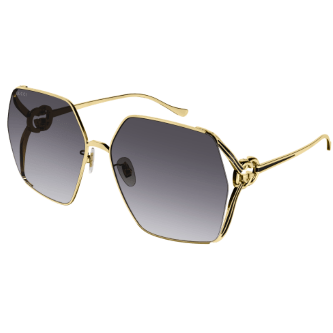 GUCCI WOMENS SUNGLASSES BLACK/GOLD GG1322SA