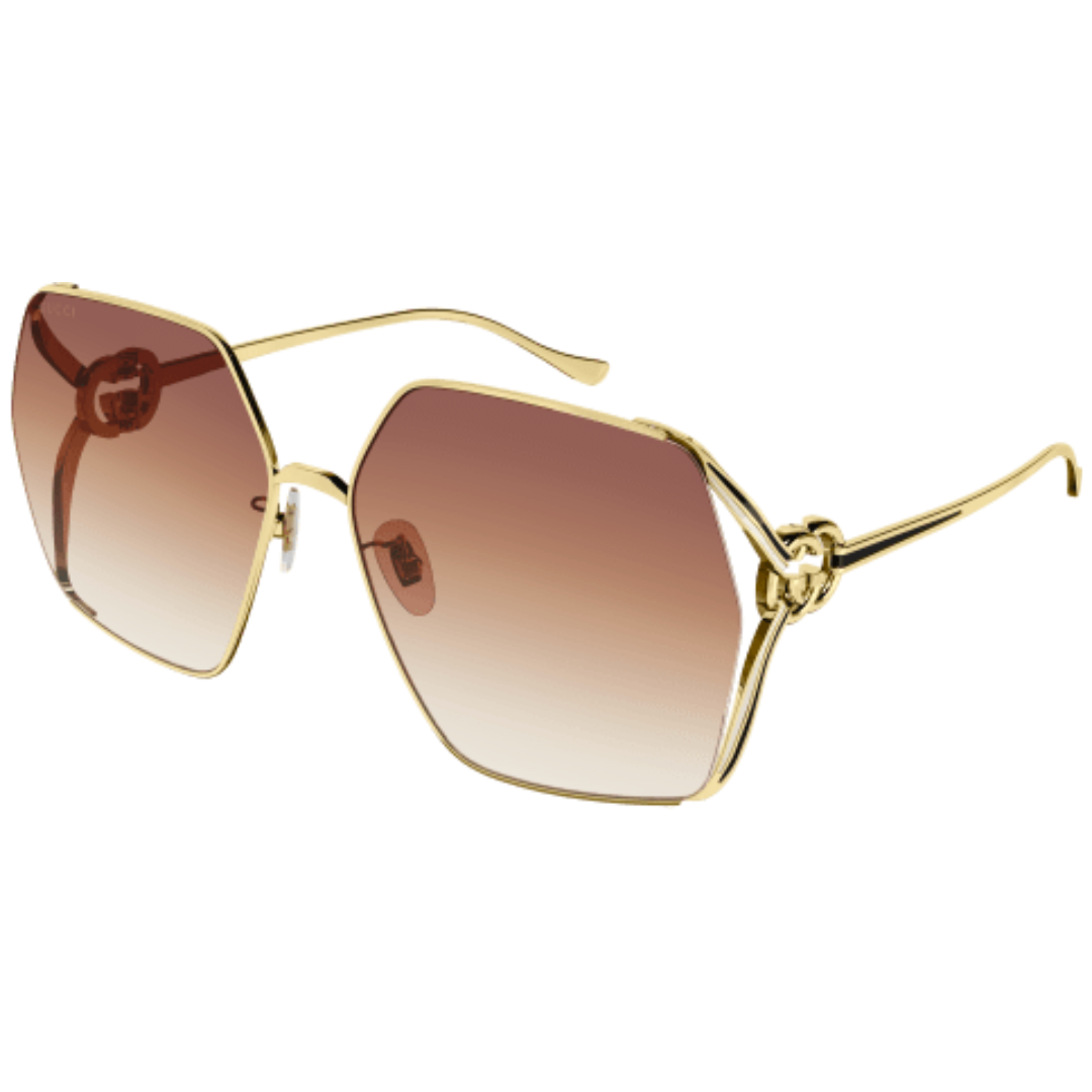 GUCCI WOMENS SUNGLASSES GOLD/AMBER GG1322SA