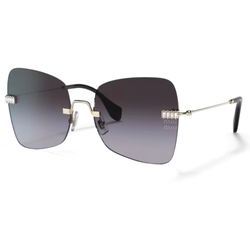 MIU MIU WOMENS SUNGLASSES GOLD/BLACK/CRYSTAL 0MU 50WS