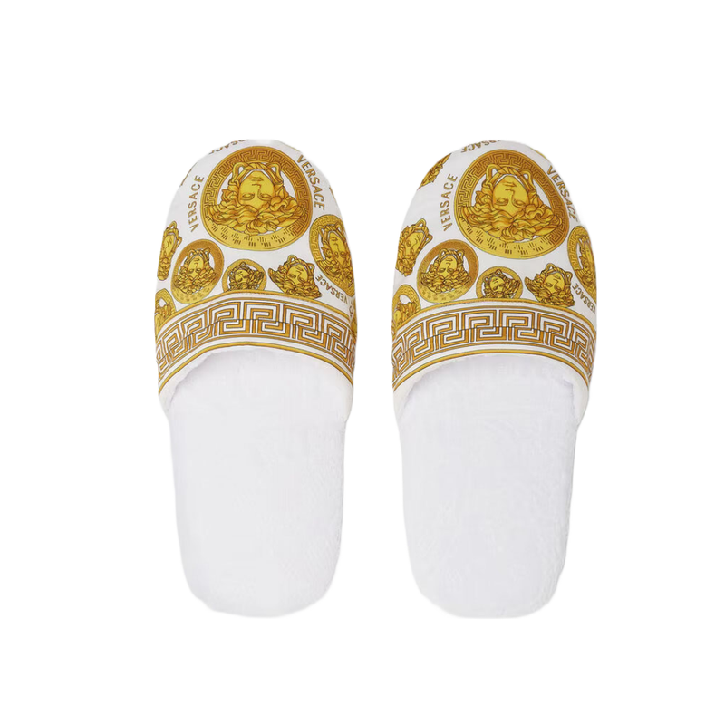 VERSACE MEDUSA AMPLIFIED SLIPPERS WHITE