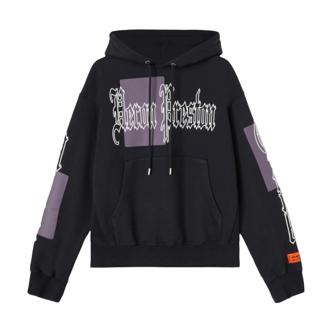 HERON PRESTON GOTHIC COLOR BLOCKS HOODIE BLACK/GREY