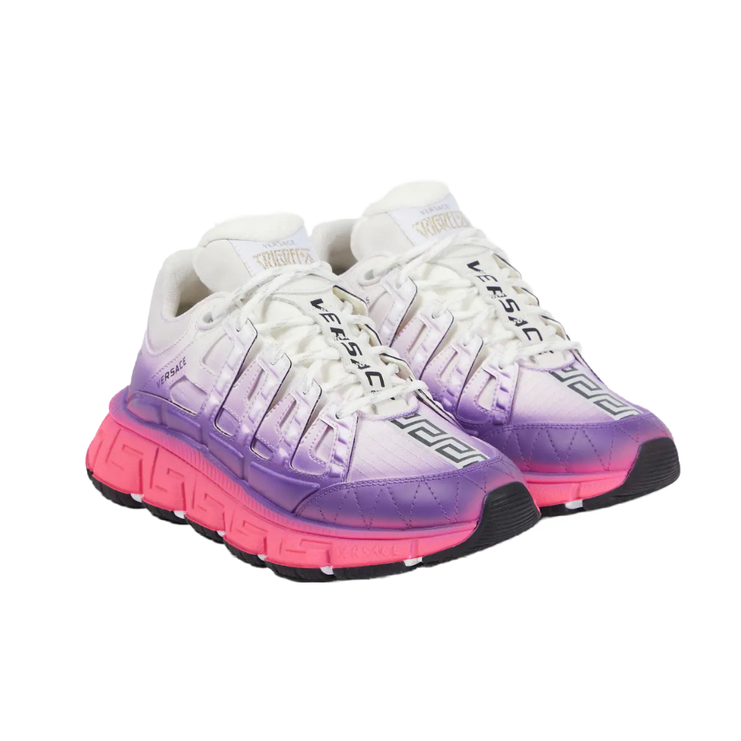 VERSACE WOMENS TRIGRECA SNEAKERS PINK/PURPLE OMBRE