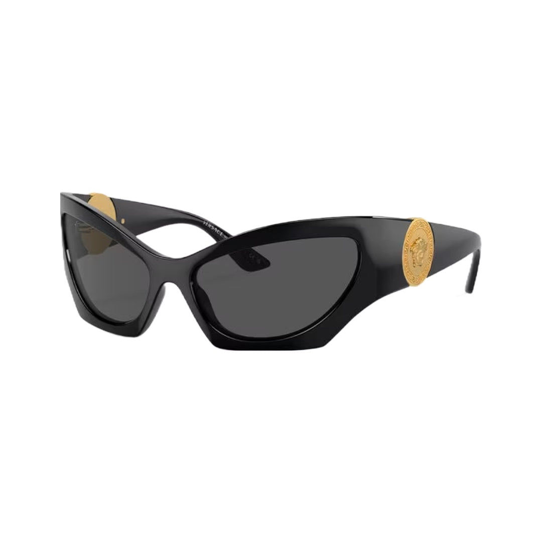 VERSACE MEDUSA RUNWAY CAT-EYE SUNGLASSES BLACK/GOLD