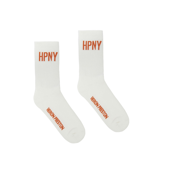 HERON PRESTON HPNY LONG SOCKS WHITE/ORANGE