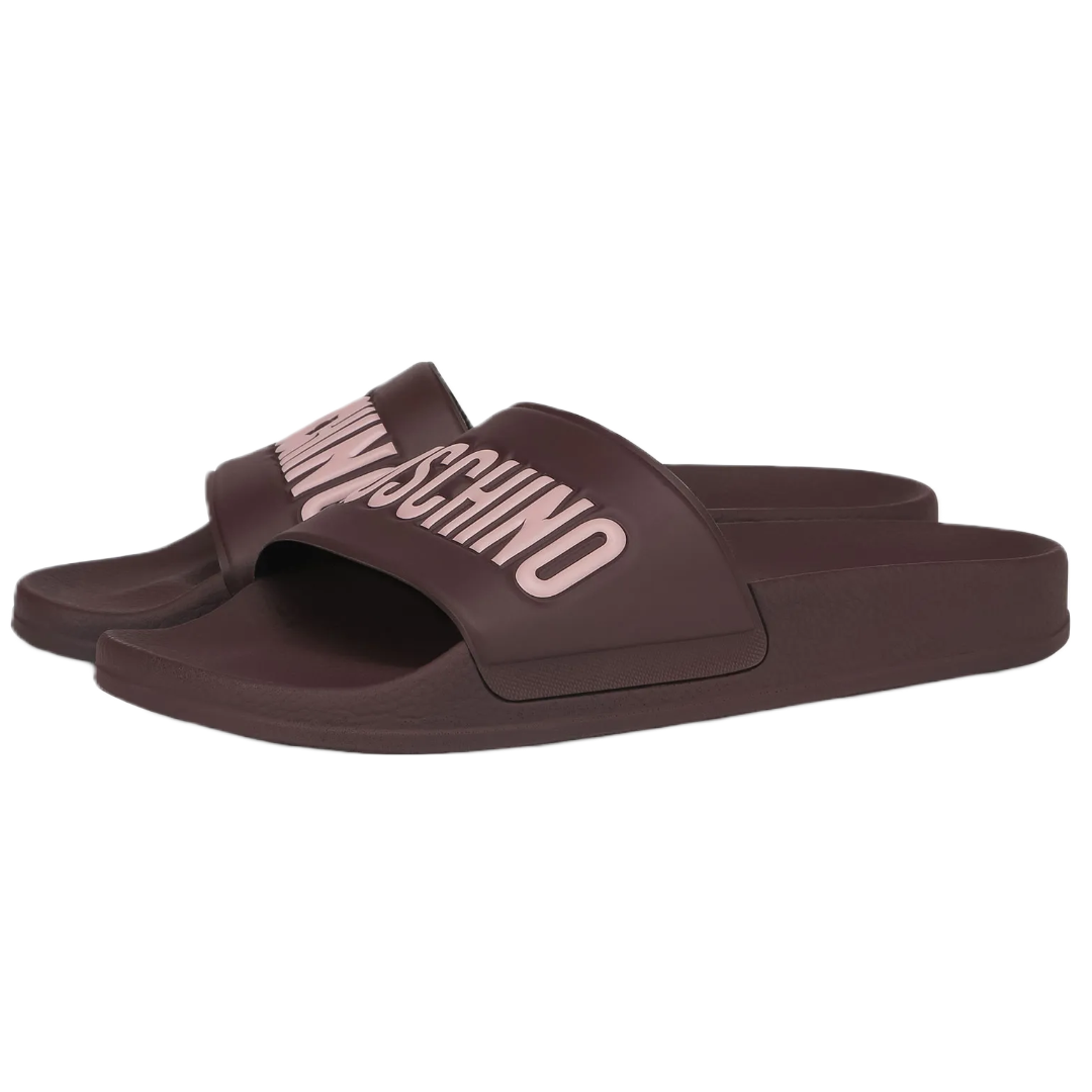 MOSCHINO PVC POOL SLIDERS WITH LOGO