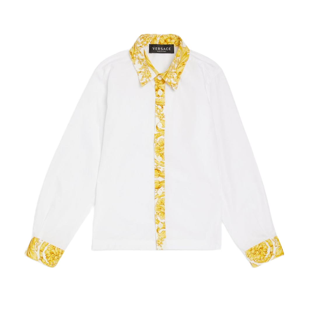 VERSACE BAROCCO BIG KIDS SHIRT WHITE/GOLD