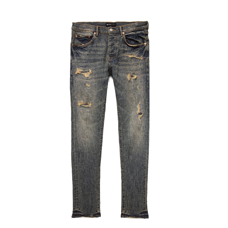 NWT PURPLE BRAND Indigo Mid Rise Destroy Paint Jeans Size 38/48