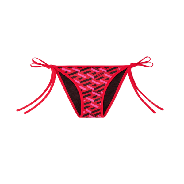 VERSACE LA GRECA REVERSIBLE BIKINI BOTTOM PARADE RED/FUCHSIA