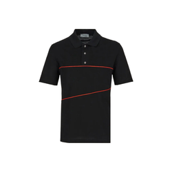 FERRAGAMO POLO WITH CONTRASTING PIPING BLACK/RED
