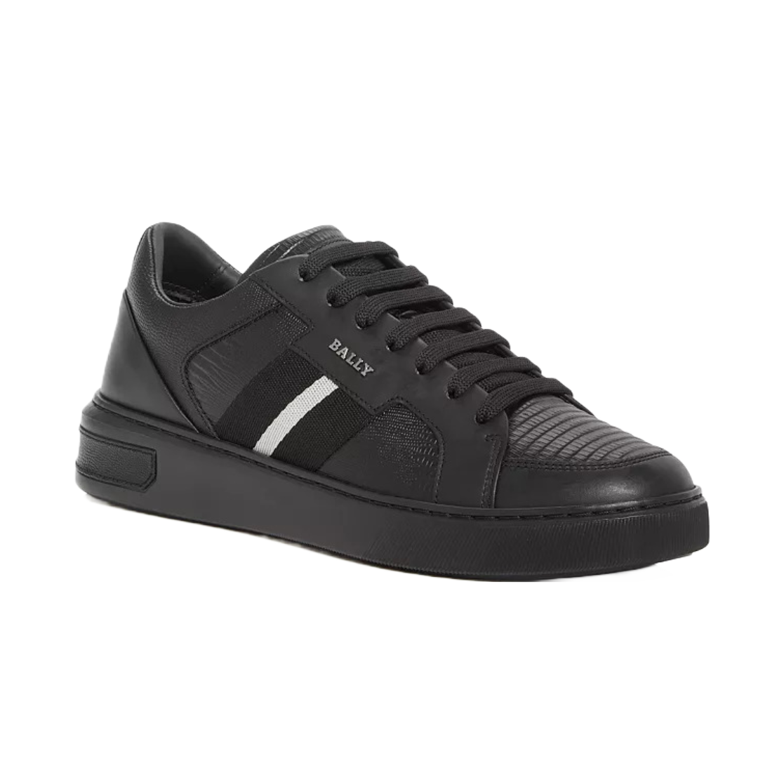 BALLY MOONY LEATHER SNEAKERS IN BLACK