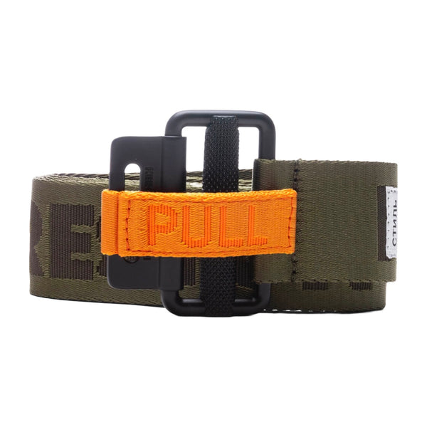 HERON PRESTON HP TAPE BELT CLASSIC BUCKLE - GREEN/BLACK O/S