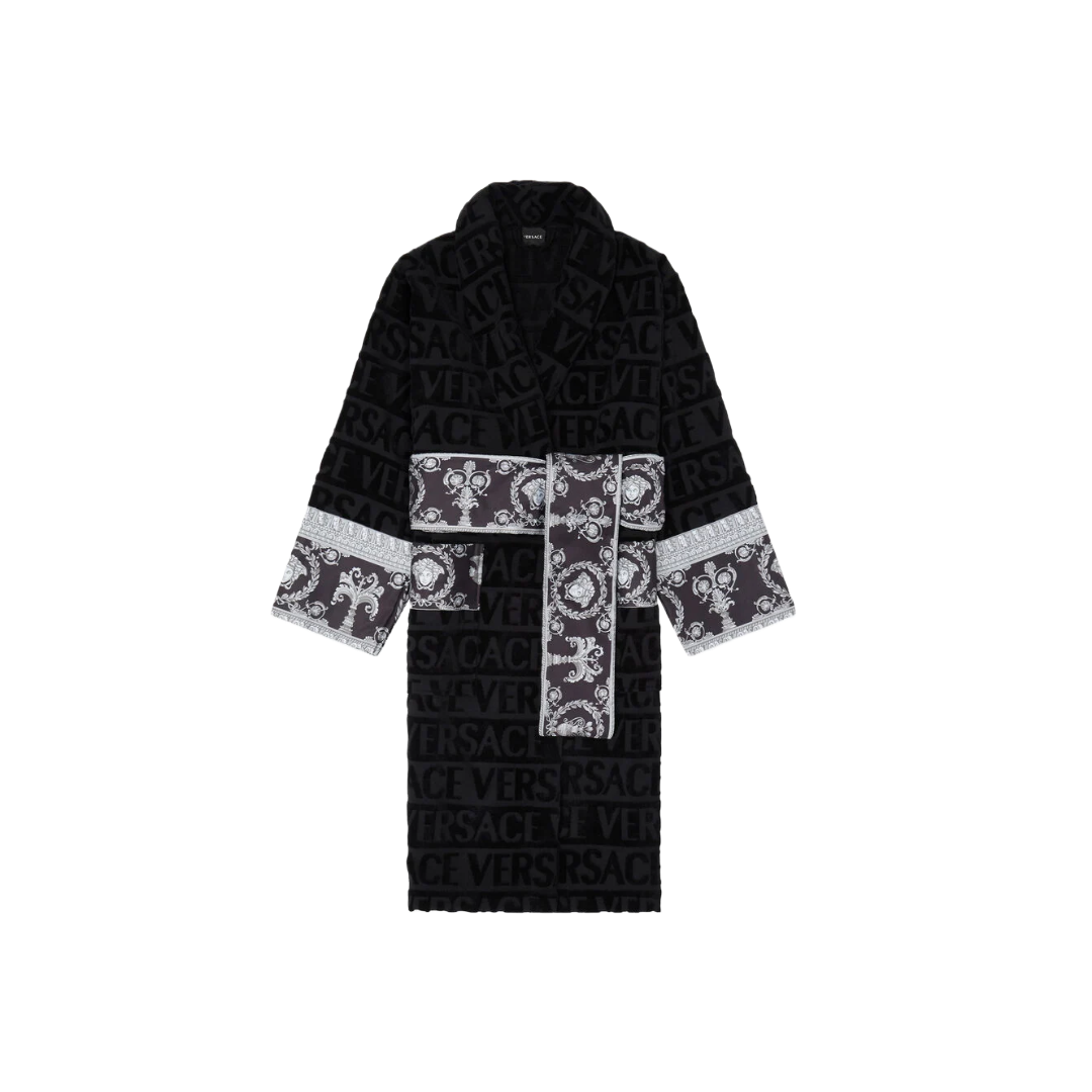 BAROQUE BATHROBE BLACK/SILVER