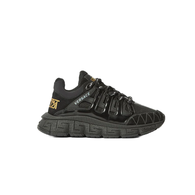 VERSACE TRIGRECA KIDS TRAINERS BLACK GOLD Enzo Clothing Store