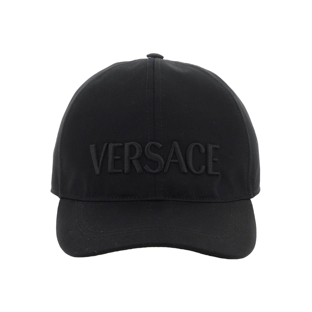 VERSACE EMBROIDERED BASEBALL CAP BLACK