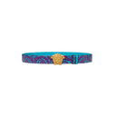 VERSACE REVERSIBLE BAROCCO SILHOUETTE BELT BLUE/PURPLE