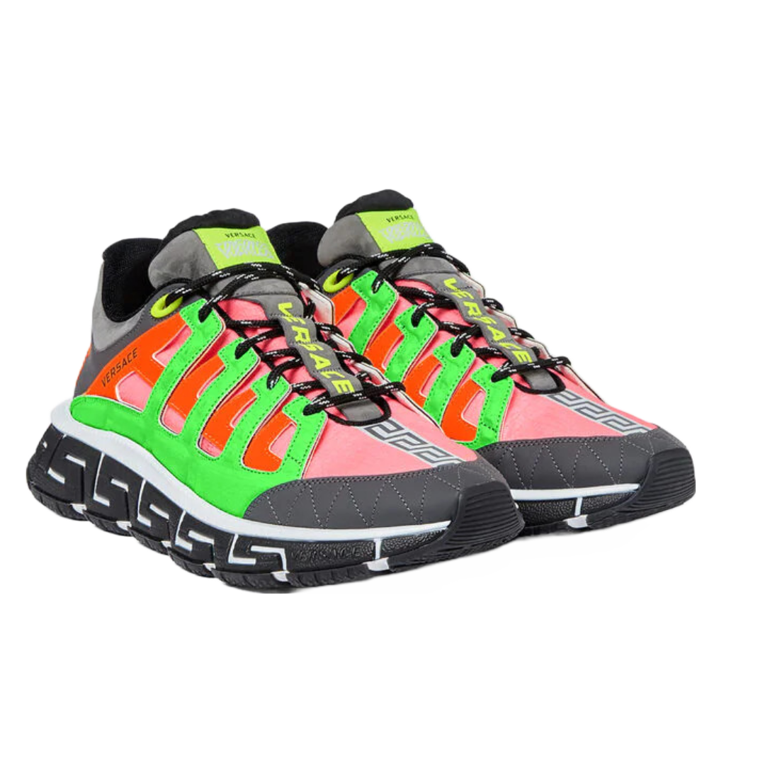 VERSACE TRIGRECA SNEAKERS ANTRACITE/LIME/ORANGE