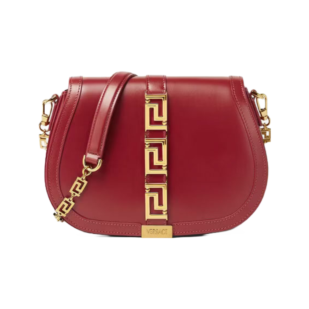 VERSACE GRECA GODDESS LARGE SHOULDER BAG PARADE RED