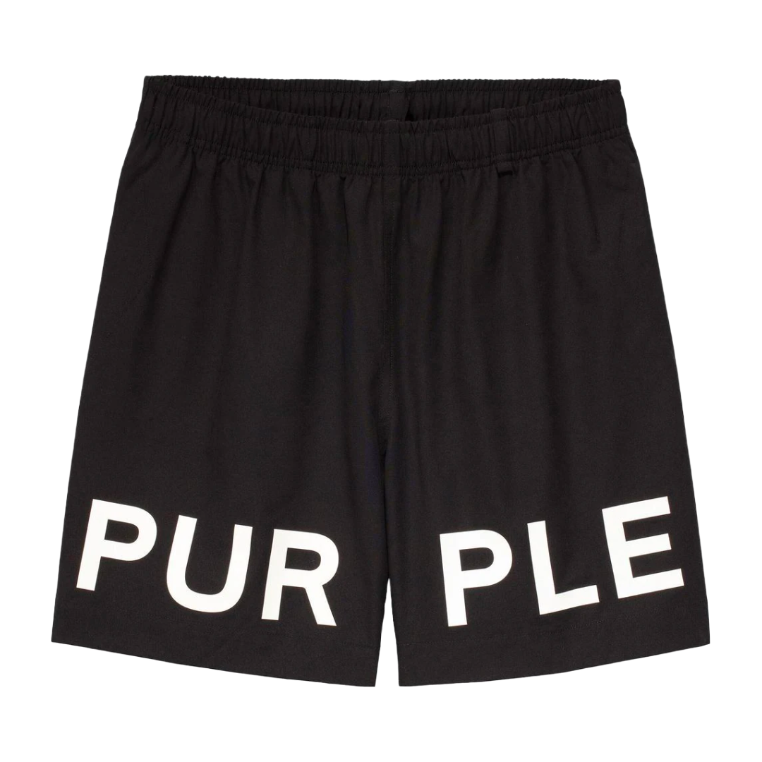 PURPLE BRAND ALL AROUND PUFF SHORTS BLACK