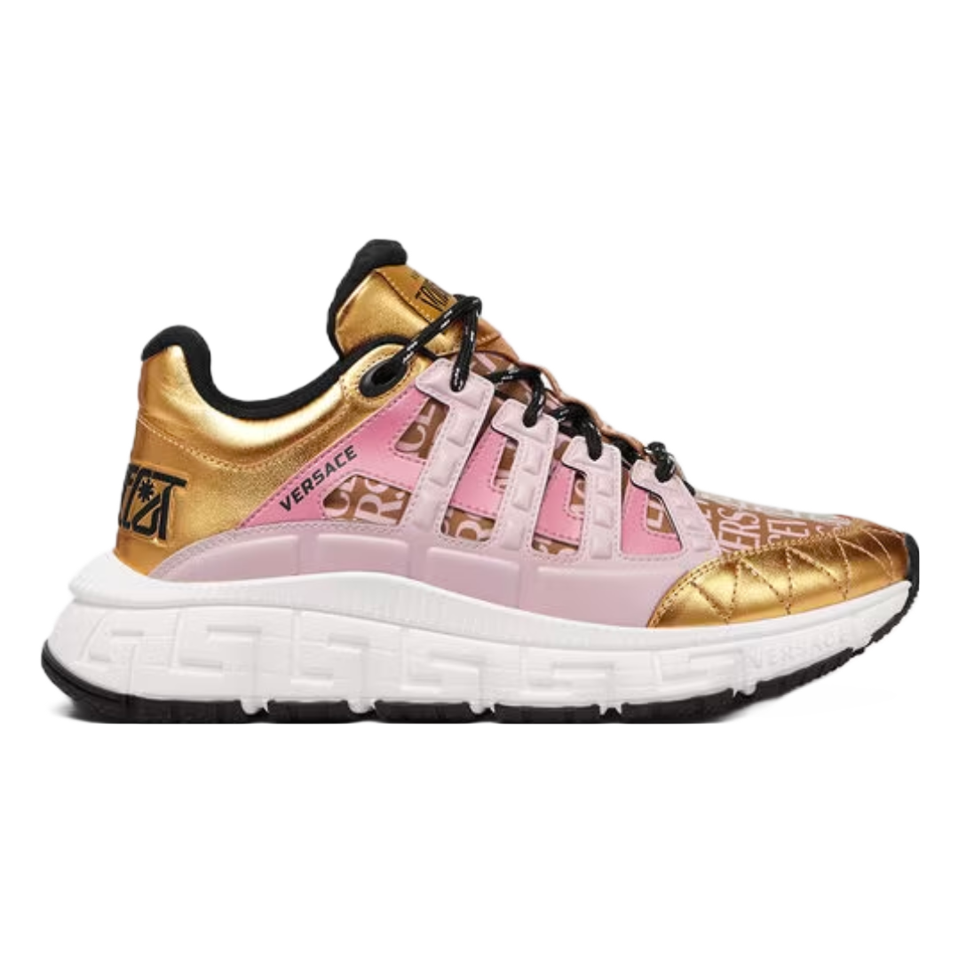 VERSACE WOMEN'S TRIGRECA SNEAKER PINK/GOLD/WHITE