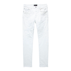 PURPLE BRAND QUILTED POCKET LOW RISE JEANS WHITE