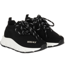 KIDS VERSACE TRIGRECA TODDLER KNIT SNEAKERS BLACK