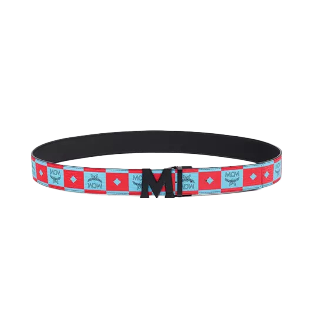 MCM ADJUSTABLE CLAUS M REVERSIBLE BELT 1.75" IN CHECKERBOARD VISETOS