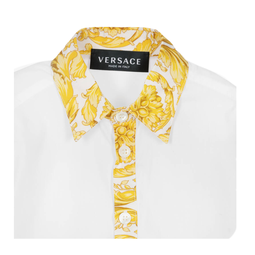 Versace Kids Barocco-print cotton short set - White