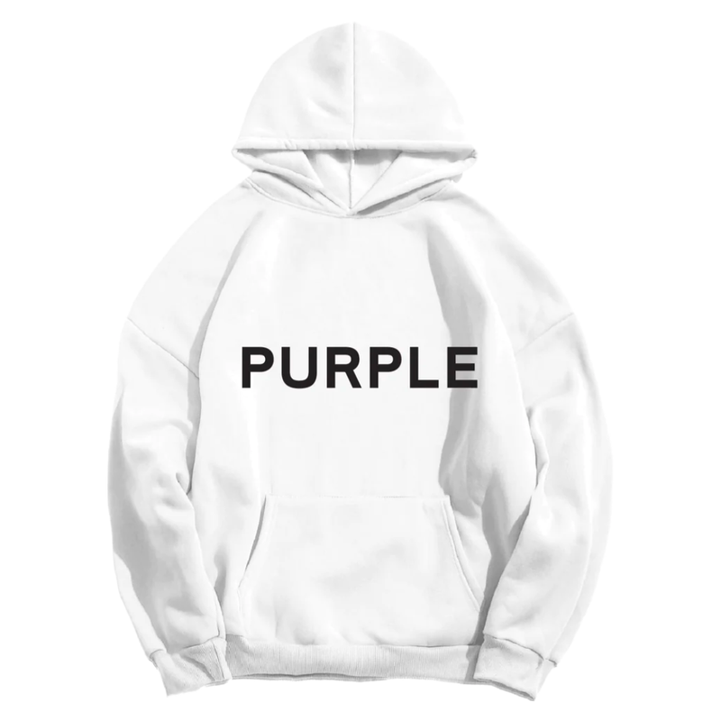 Purple Brand French Terry Font Black Hoodie – Era Clothing Store