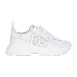 DOLCE & GABBANA MIXED MATERIAL DAYMASTER SNEAKER WHITE