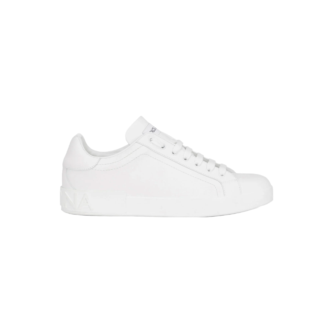 DOLCE & GABBANA CALFSKIN PORTFINO SNEAKERS WHITE