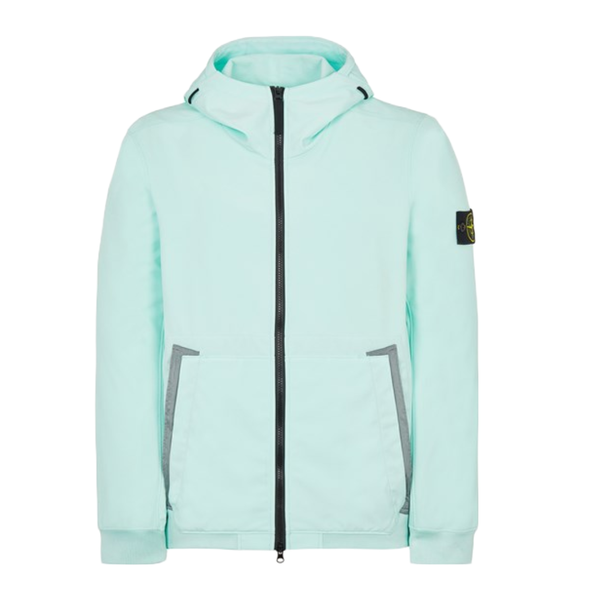 STONE ISLAND Q0122 SOFT SHELL-R_E.DYE® TECHNOLOGY AQUA SWEATSHIRT