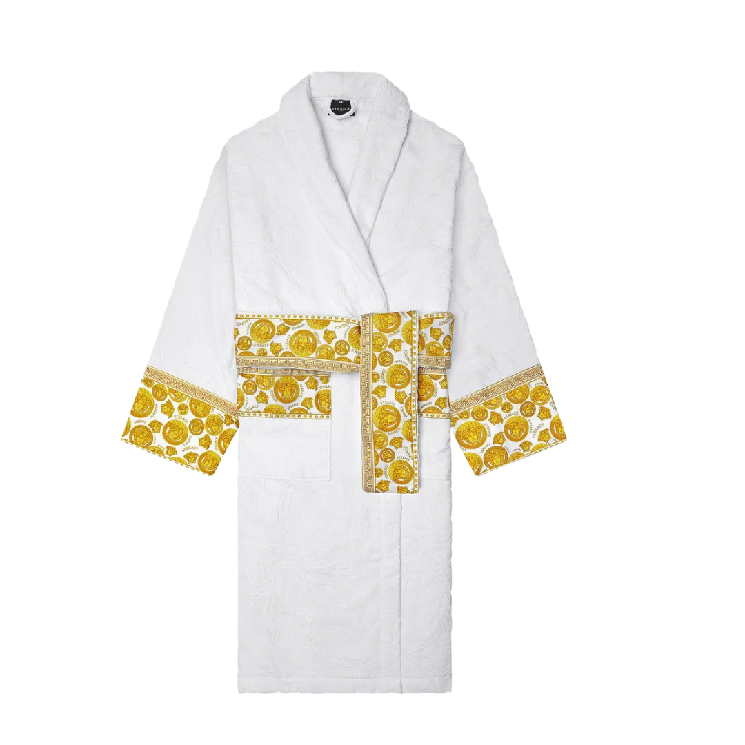 VERSACE MEDUSA AMPLIFIED BATHROBE WHITE/GOLD