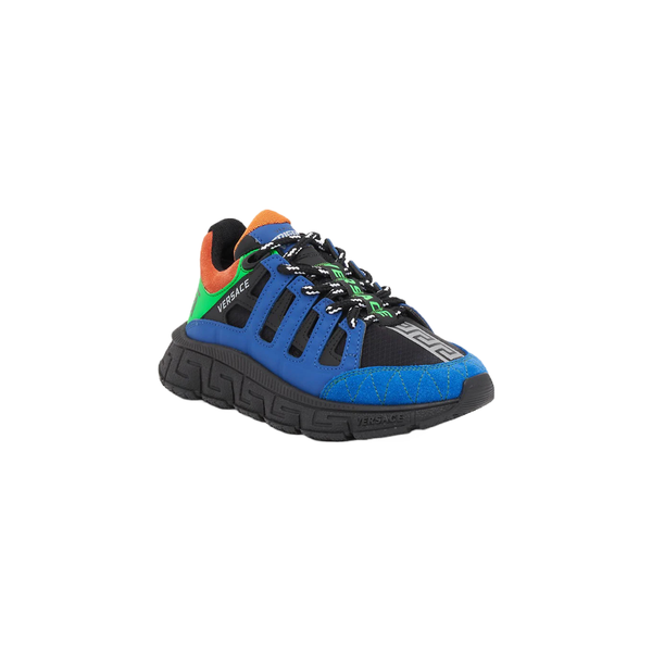 VERSACE TRIGRECA LITTLE KIDS SNEAKERS BLUE/APPLE/ORANGE